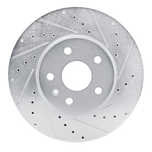 Buick Envision Brake Rotor (1) - Front Right - R1 Concepts - Drilled & Slotted - Silver - `19-`25